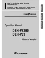 Pioneer DEH-P33 Operation Manual preview