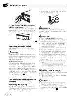 Preview for 8 page of Pioneer DEH-P400 Operation Manual