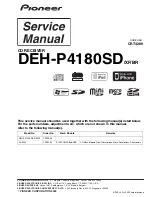 Preview for 1 page of Pioneer DEH-P4100SD Service Manual