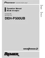 Preview for 1 page of Pioneer DEH-P500UB - Premier Radio / CD Operation Manual