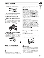 Предварительный просмотр 7 страницы Pioneer DEH-P510UB - Premier Radio / CD Operation Manual