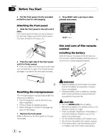 Предварительный просмотр 8 страницы Pioneer DEH-P6100BT - Radio / CD Operation Manual