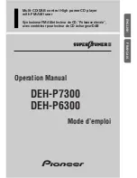 Предварительный просмотр 1 страницы Pioneer DEH-P6300, DEH-P7300 Operation Manual