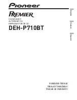 Pioneer DEH-P710BT - Premier Radio / CD Installation Manual preview