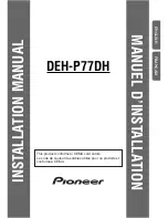 Pioneer DEH-P77DH - Radio / CD Player Installation Manual preview