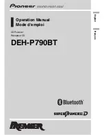 Preview for 1 page of Pioneer DEH-P790BT - Premier Radio / CD Operation Manual