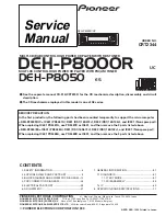 Preview for 1 page of Pioneer DEH-P8000R Service Manual