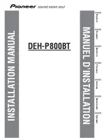 Preview for 1 page of Pioneer DEH-P800BT Installation Manual