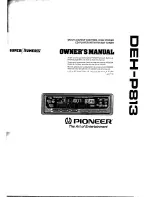 Pioneer DEH-P813 Owner'S Manual preview