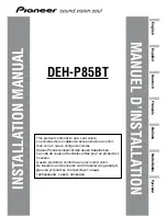 Preview for 1 page of Pioneer DEH-P85BT Installation Manual