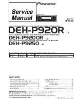 Pioneer DEH-P9200R Service Manual предпросмотр