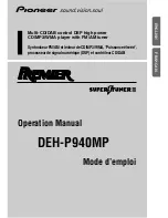 Pioneer DEH-P940MP Operation Manual предпросмотр