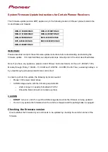 Pioneer DEH-X3910BT/XNUC Update Instructions preview