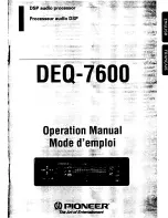 Preview for 1 page of Pioneer DEQ 7600 - Equalizer / Crossover Operation Manual