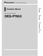 Предварительный просмотр 1 страницы Pioneer DEQ-P7650 Operation Manual