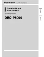 Pioneer DEQ-P800 - Equalizer / Crossover Operation Manual preview