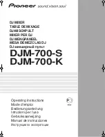 Preview for 1 page of Pioneer DJM-700-K Operating Instructions Manual