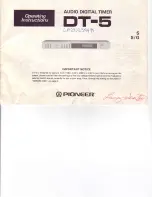 Preview for 1 page of Pioneer DT-5 Operating Instructions Manual