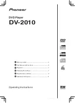 Pioneer DV-2010 Operating Instructions Manual preview