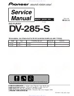 Предварительный просмотр 1 страницы Pioneer DV-285-S Service Manual