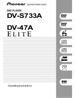 Предварительный просмотр 1 страницы Pioneer DV-47A Elite Operating Instructions Manual