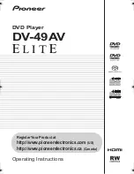 Pioneer DV-49AV - Elite DVD Player Operating Instructions Manual preview