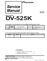 Pioneer DV-525K Service Manual предпросмотр