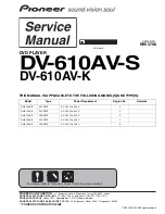 Предварительный просмотр 1 страницы Pioneer DV-610AV-K Service Manual