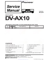 Предварительный просмотр 1 страницы Pioneer DV-AX10 Service Manual