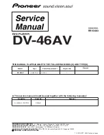 Preview for 1 page of Pioneer DV46AV - Elite DVD Player Service Manual