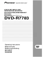 Pioneer DVD-R7783 Operating Instructions Manual preview