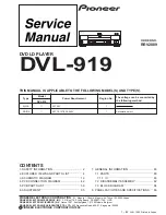 Предварительный просмотр 1 страницы Pioneer DVL-919 Service Manual