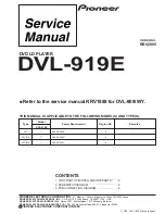 Предварительный просмотр 1 страницы Pioneer DVL-919E Service Manual