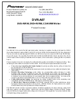 Pioneer DVR-107 Specifications preview