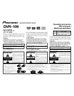 Pioneer DVR-109 Operating Instructions Manual preview