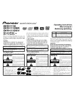 Pioneer DVR-111D Operating Instructions Manual preview