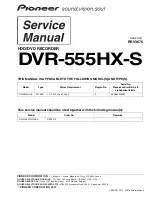 Pioneer DVR-550HX-S Service Manual preview