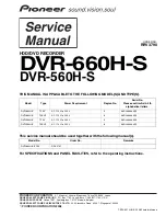 Preview for 1 page of Pioneer DVR-560H-S Service Manual