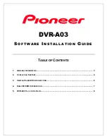 Pioneer DVR-A03 Software Installation Manual preview