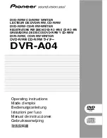 Preview for 1 page of Pioneer DVR-A04 Operating Instructions Manual