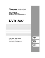 Pioneer DVR-A07 Operating Instructions Manual preview