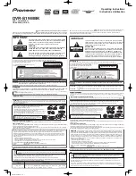 Pioneer DVR-S19MBK Operating Instructions preview