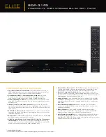 Предварительный просмотр 1 страницы Pioneer Elite BDP-31FD Specifications