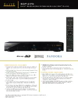 Preview for 1 page of Pioneer Elite BDP-41FD Specifications