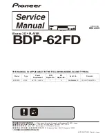 Предварительный просмотр 1 страницы Pioneer Elite BDP-62FD Service Manual