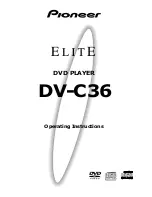 Pioneer Elite DV-C36 Operating Instructions Manual preview