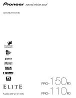 Pioneer Elite KURO PRO 150FD Operating Instructions Manual preview