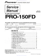 Preview for 1 page of Pioneer Elite KURO PRO 150FD Service Manual