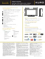 Preview for 2 page of Pioneer Elite KURO PRO 150FD Specifications