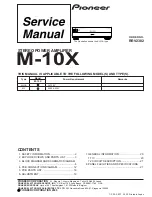 Pioneer Elite M-10X Service Manual preview